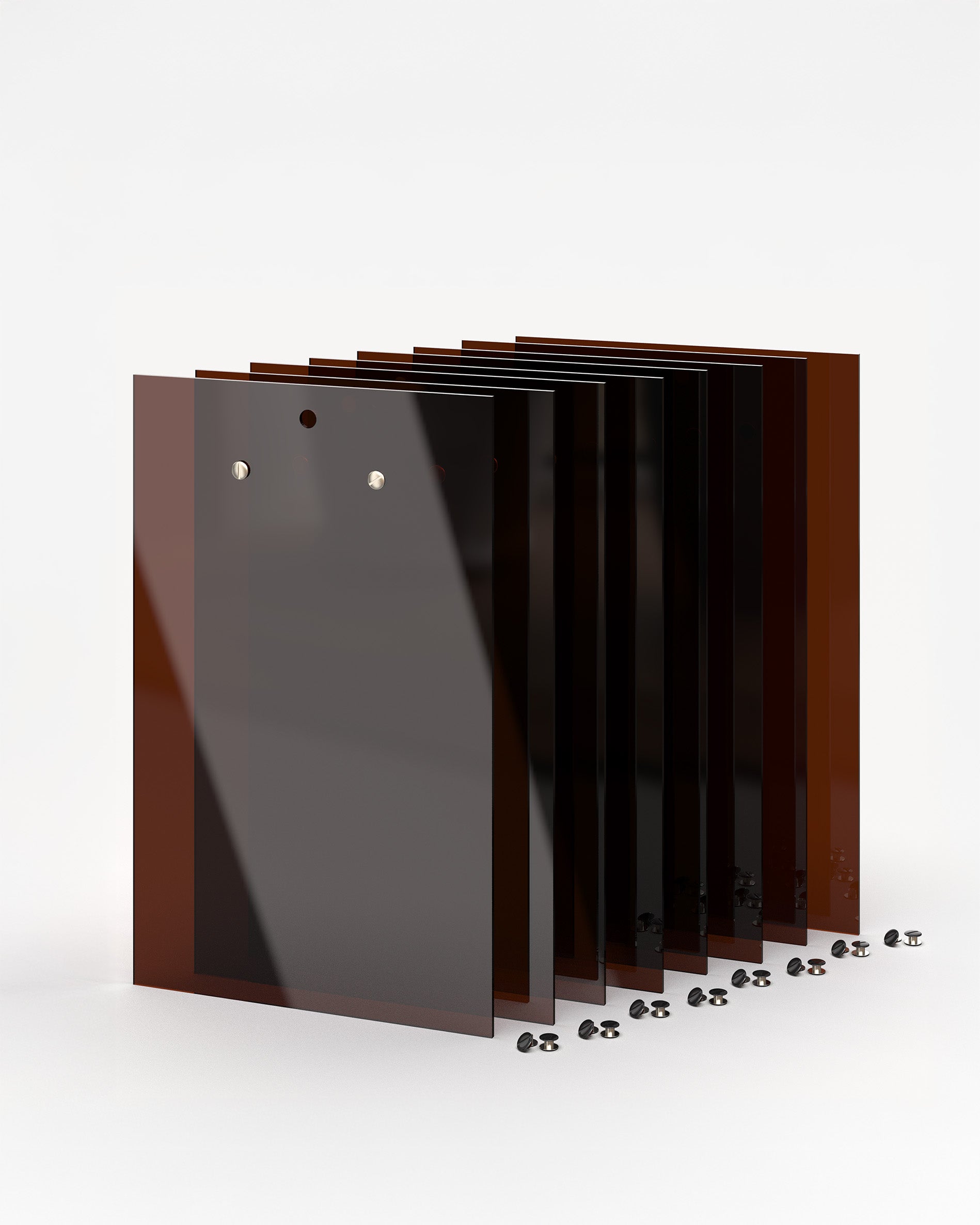 Set of 8 acrylic plexiglass menu board holders in black, brown#menu-size_A4