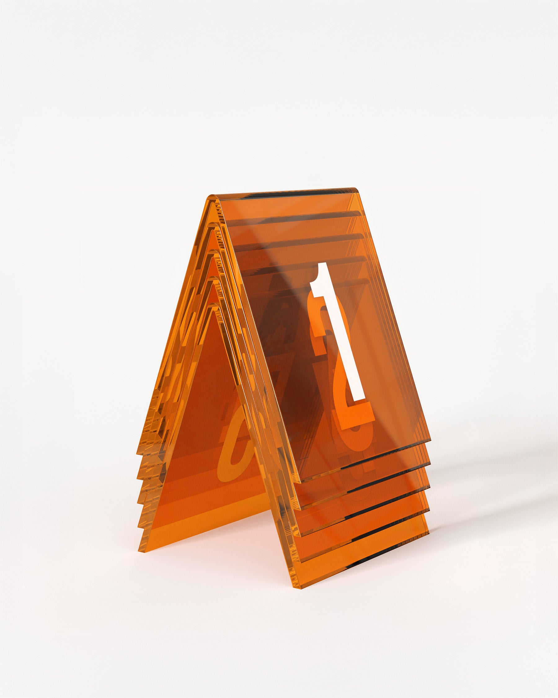 Orange | Set of 20 stacked table numbers in orange acrylic#color_orange