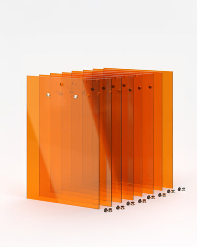 Set de 8 portamenús de acrílico A5#color_orange#menu-size_A5