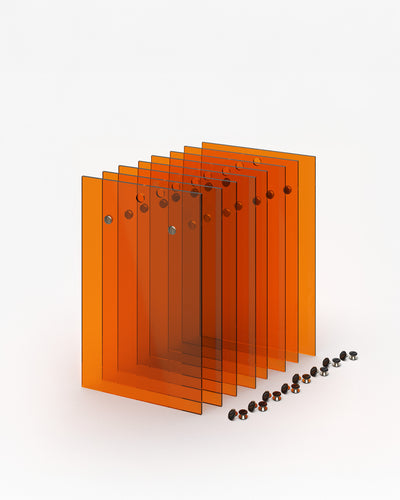 Set de 8 portamenús de acrílico A5 naranja#menu-size_A5