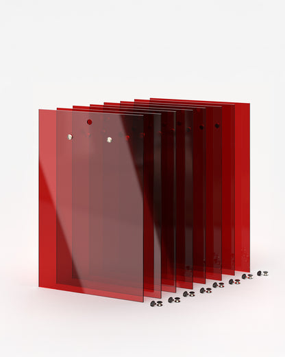Set of 8 A4 red acrylic menu holder boards#menu-size_A4
