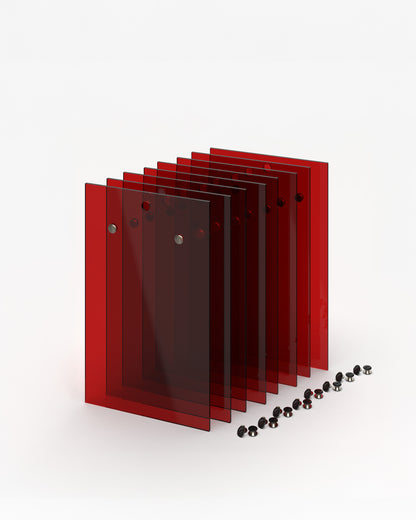 Set of 8 red acrylic A5 menu holder boards#menu-size_A5