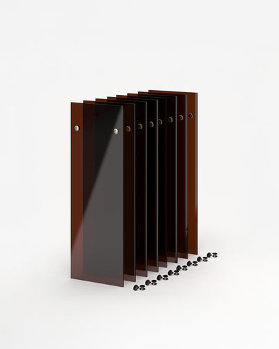 Set de 8 portamenús de acrílico A5 largo marrón Black Tea#menu-size_A5-long