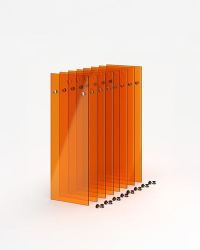 Set de 8 portamenús de acrílico A5 largo naranja#color_orange#menu-size_A5-long