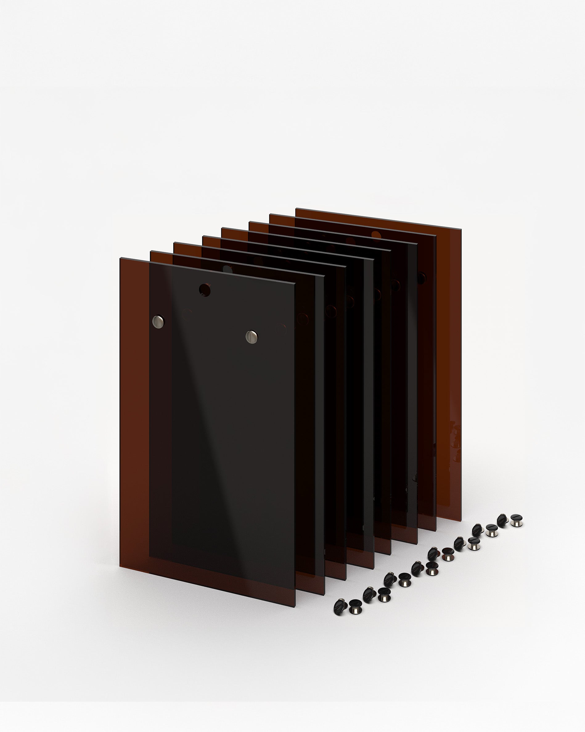 #Set of 8 brown acrylic A5 menu holder boards#color_black-tea
