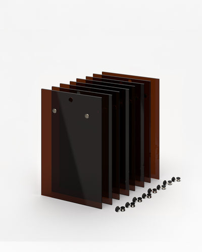 Set de 8 portamenús de acrílico A5 marrón Black Tea#color_black-tea