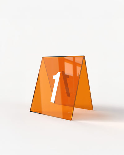 Números de mesa apilables de acrílico naranja#color_orange