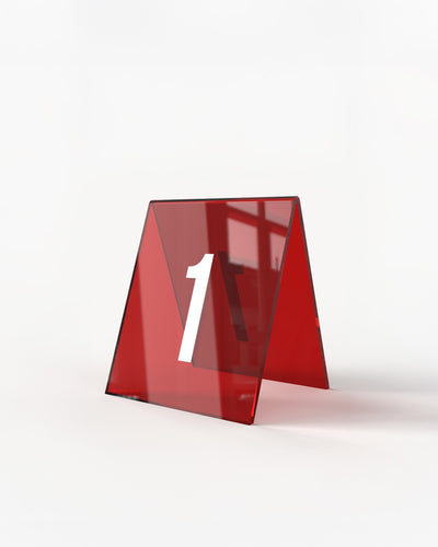 Números de mesa apilables de acrílico rojo tomate#color_tomato-red