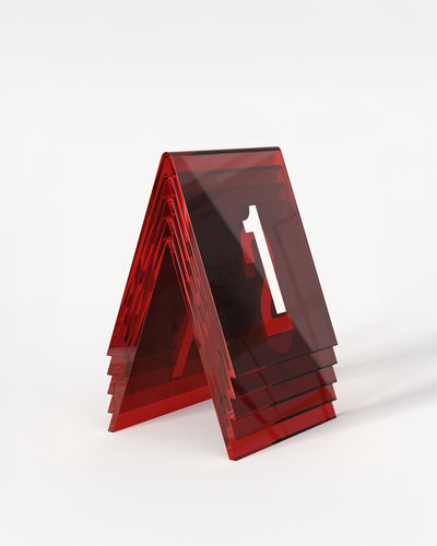 Set de 20 números de mesa apilables de acrílico rojo tomate#color_tomato-red